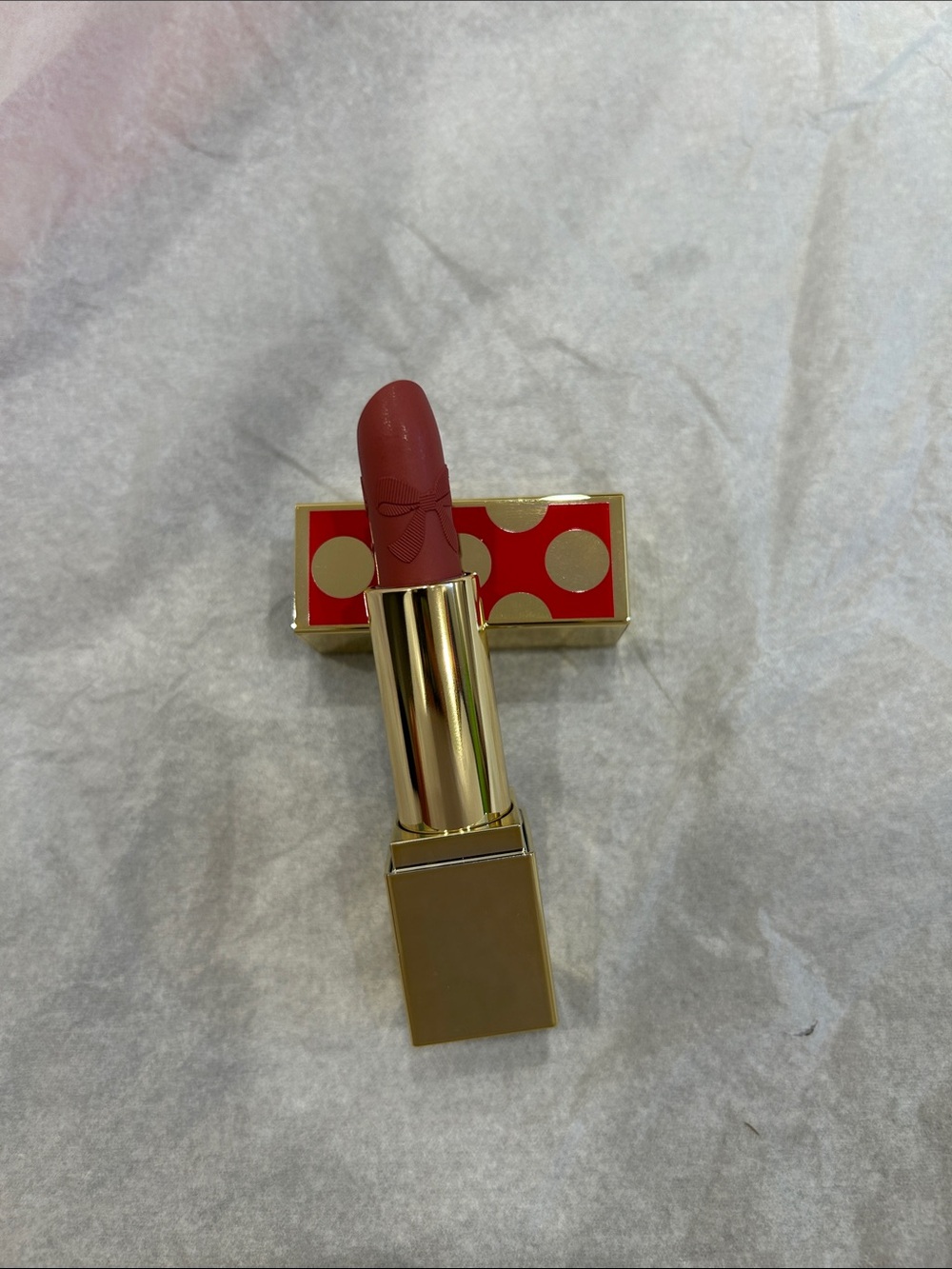 Estee Lauder Red Lipstick in Gold Case